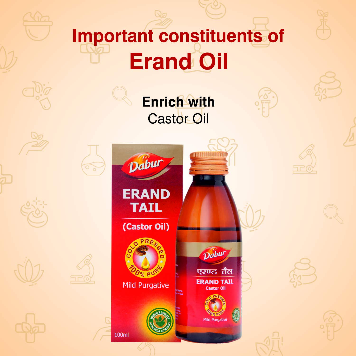 Dabur Ayurvedic Erand Tail (Castor Oil) (100ml) for children constipation