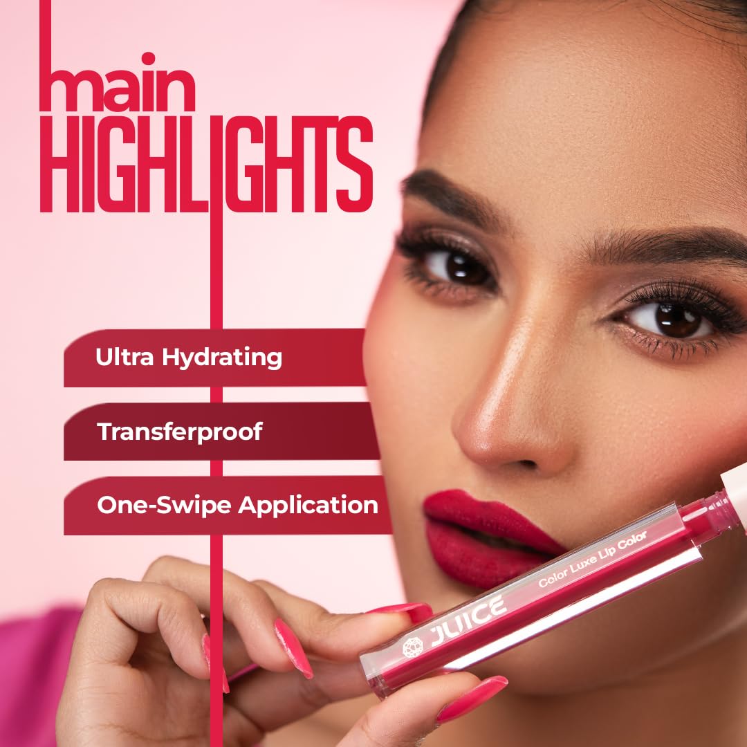 Juice Cosmetics Matte Luxe Lipstick - Vitamin E Enriched, Smudge-Free with Bio Retinol, Moisturizing Lock Technology, SPF 15, Long-Lasting (Sultry Burgundy - M04)