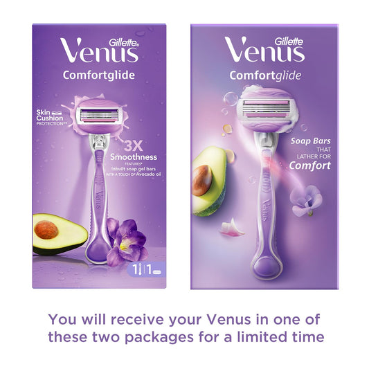 Gillette Venus Comfortglide Hair Removal Razor for Women with Avocado Oils & Body Butter, Freesia Scent