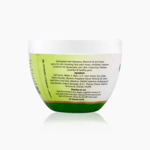 Bakson’s Sunny Apple Pack with Aloe Vera Almond Oil, Green Apple 150gm for scars pimples dark spots