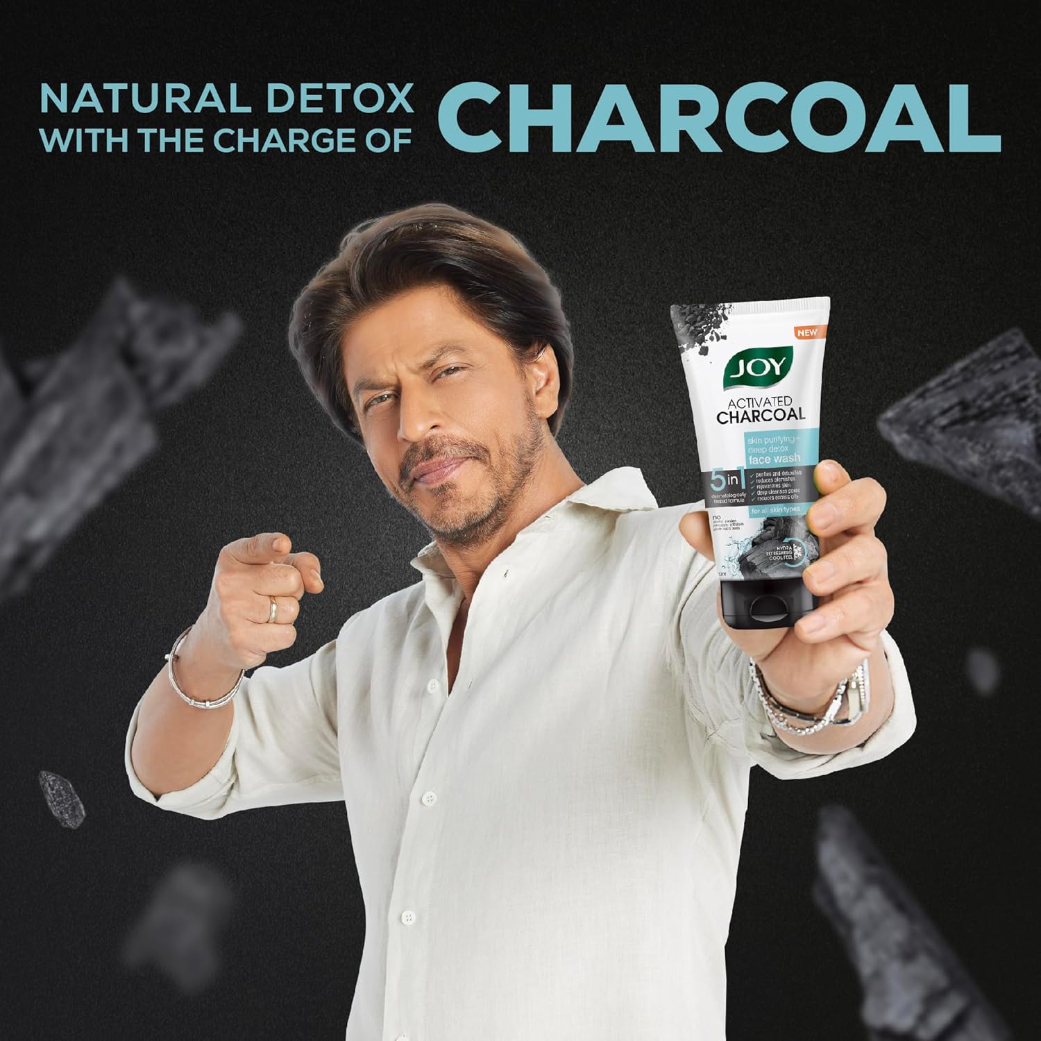 Joy Activated Charcoal Face Wash for Oily Skin 150ml x 2