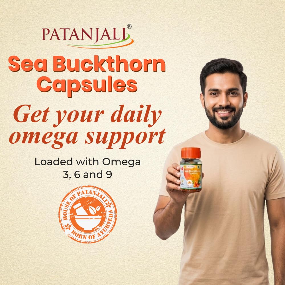 PATANJALI SEA BUCKTHORN 30 CAPSULES for healthy heart, improve immunity