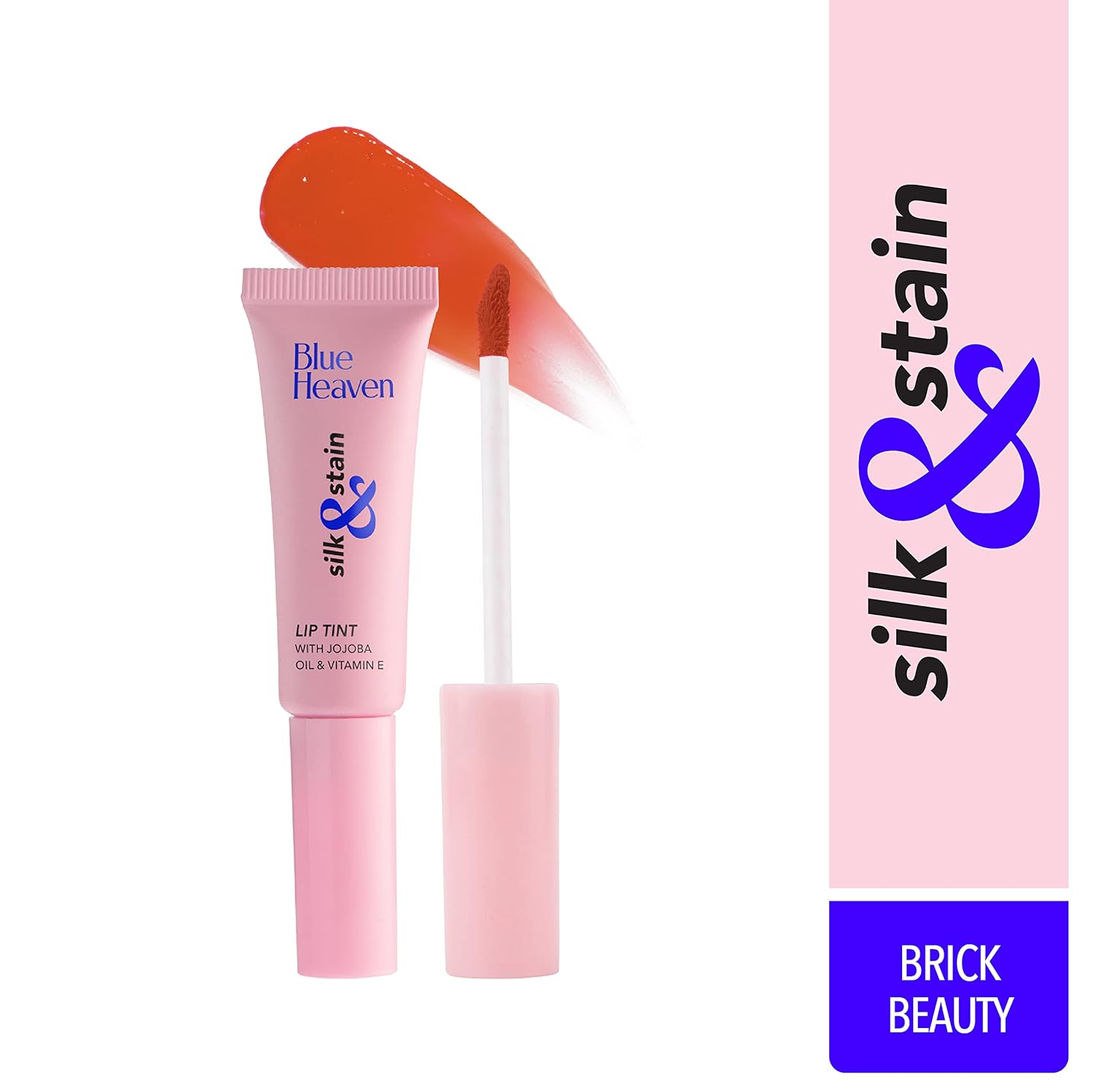 Blue Heaven,Silk & Stain Lip Tint, With Jojoba Oil & Vitamin E, Long Lasting, Non Sticky, Transfer Proof Formula,8ml,Brick Beauty
