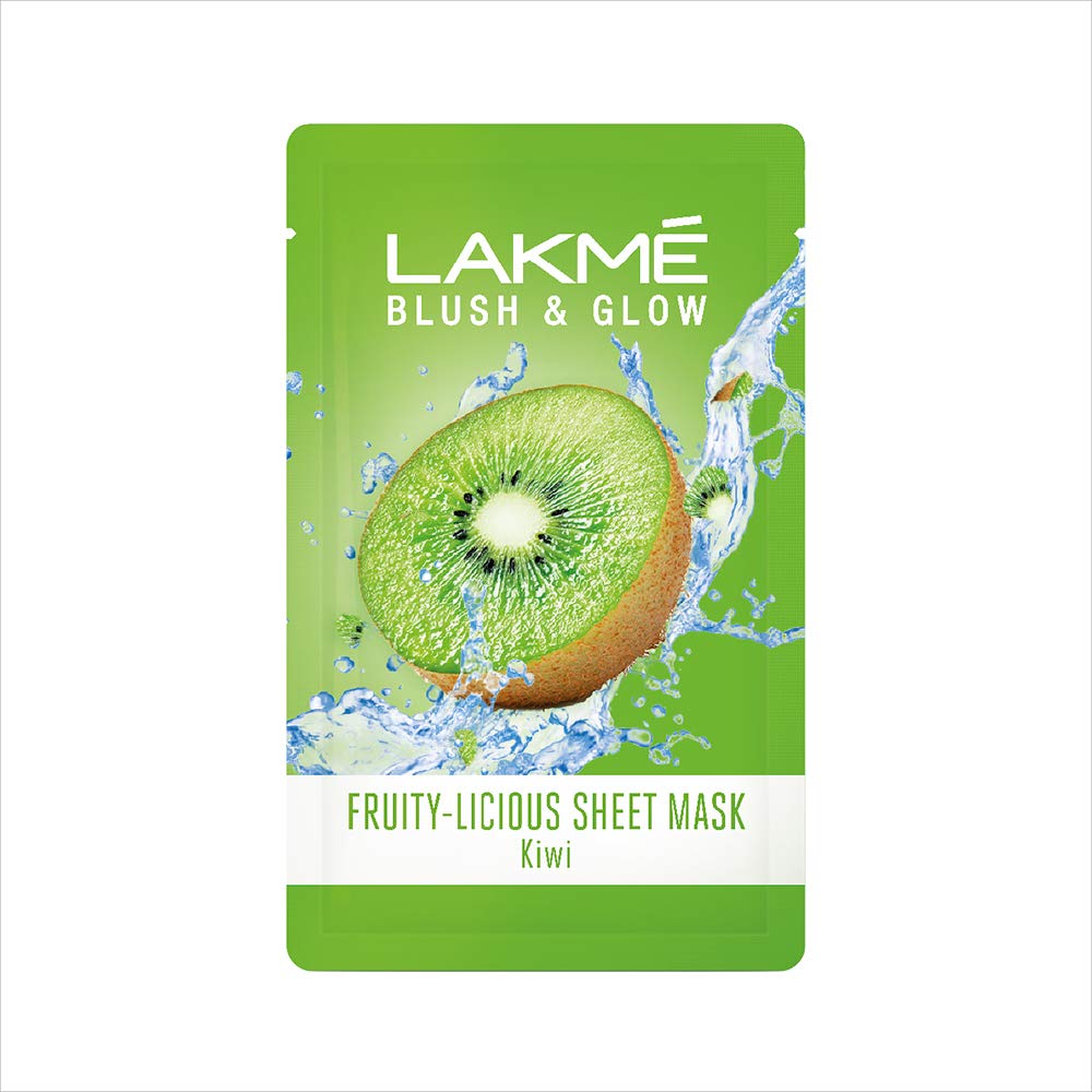 LAKME Blush & Glow Kiwi Sheet Mask, 20 ml, Blush & Glow Strawberry Sheet Mask, 20 ml & Blush & Glow Lemon Sheet Mask, 20 ml, Pack of 3
