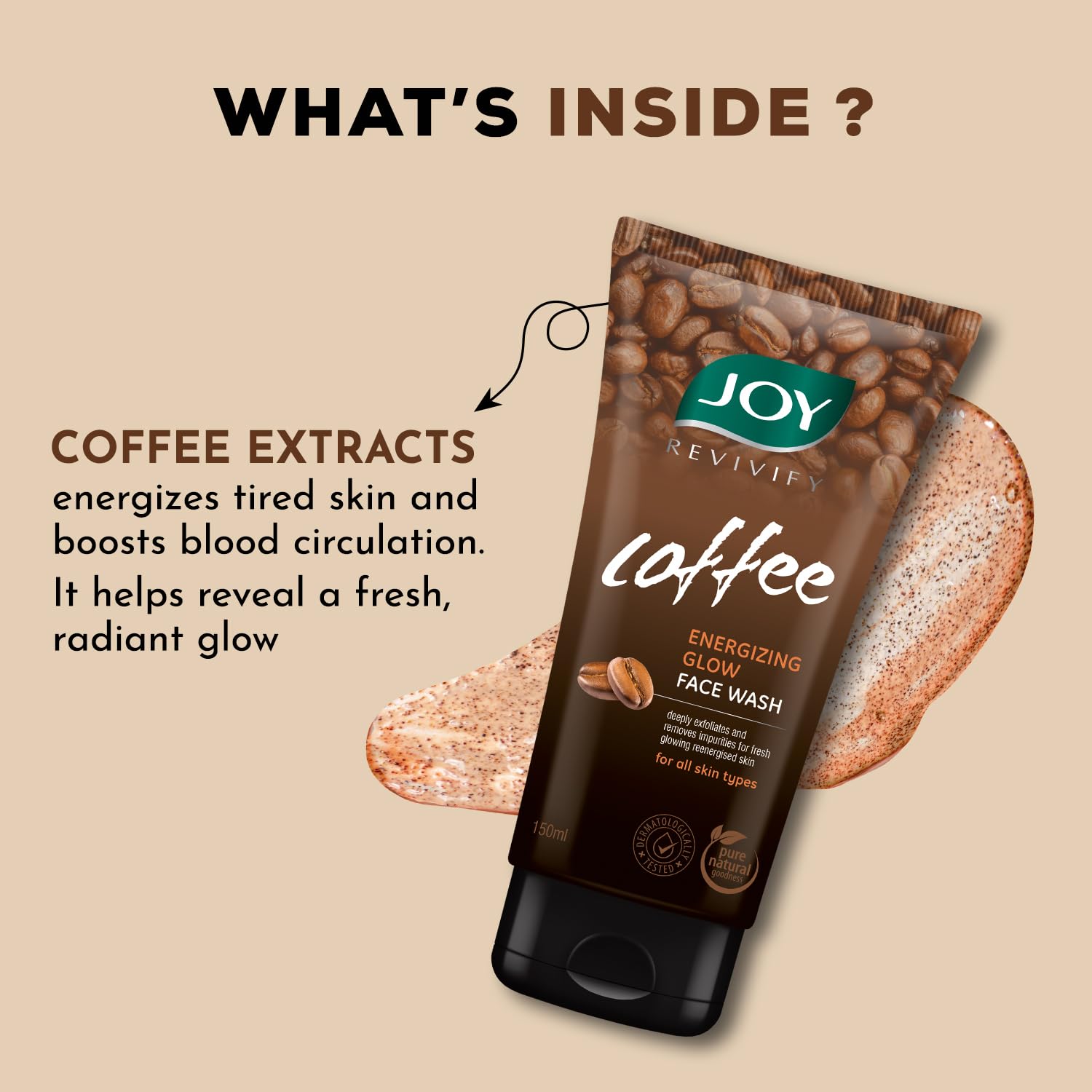 Joy Tan Removal Exfoliating Coffee Face Wash (2X150ml)
