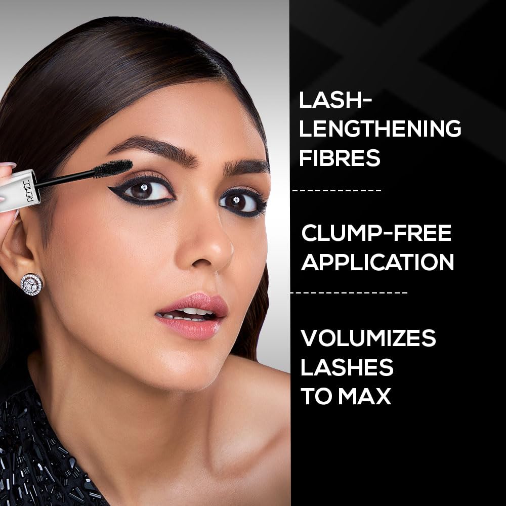 RENEE Volumax Mascara Black 10ml | Quick Dry, Waterproof, Long Lasting Weightless Formula | Volumizes, Lengthens & Conditions the Lashes With Intense Color | 360 - Degree