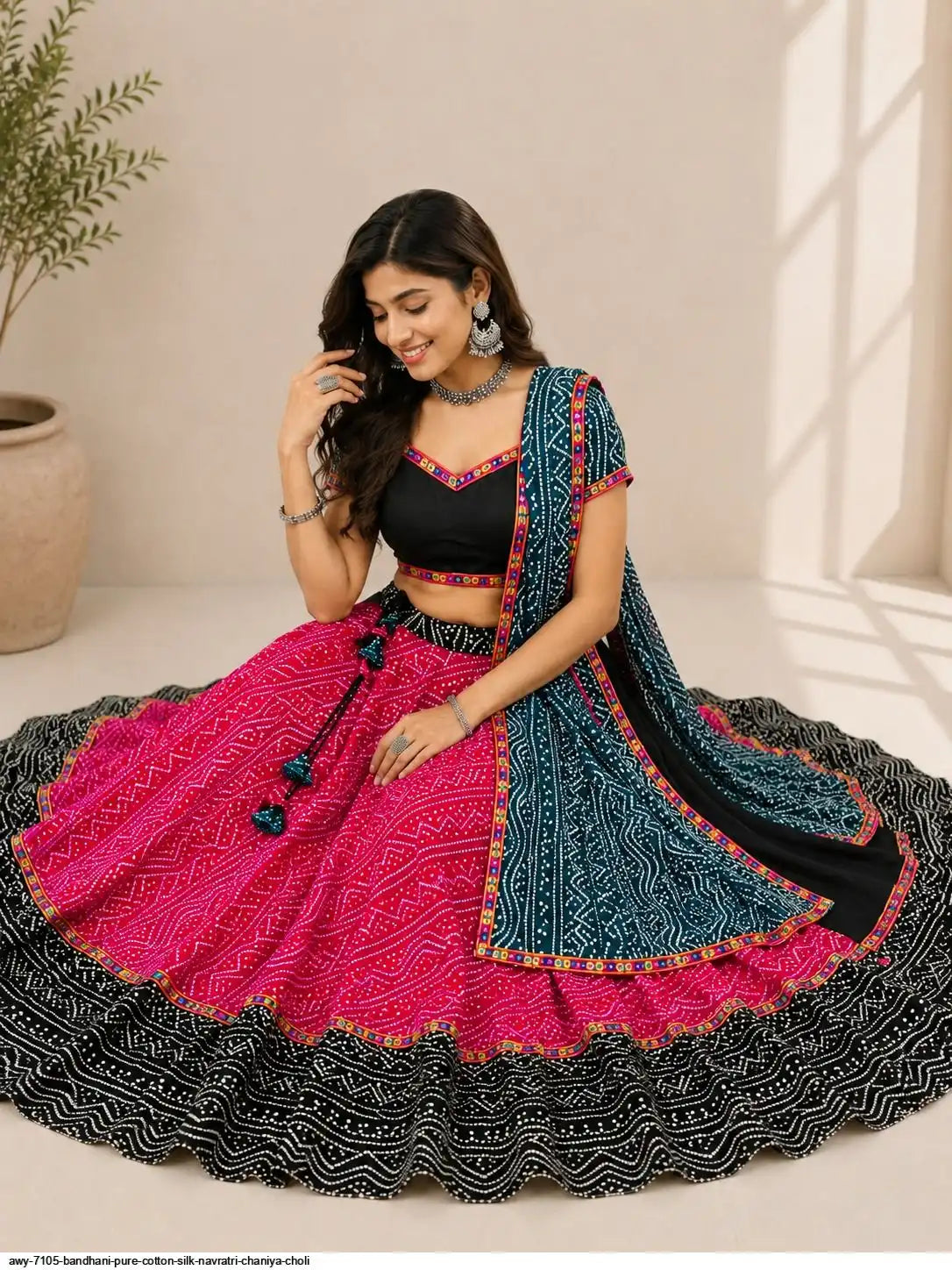 AWY 7105 BANDHANI PURE COTTON SILK NAVRATRI CHANIYA CHOLI
