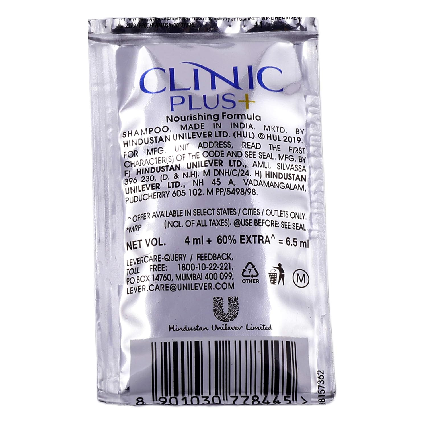 Clinic Plus Strong & Long Thick Shampoo, 6.5ml (Pack Of  64)