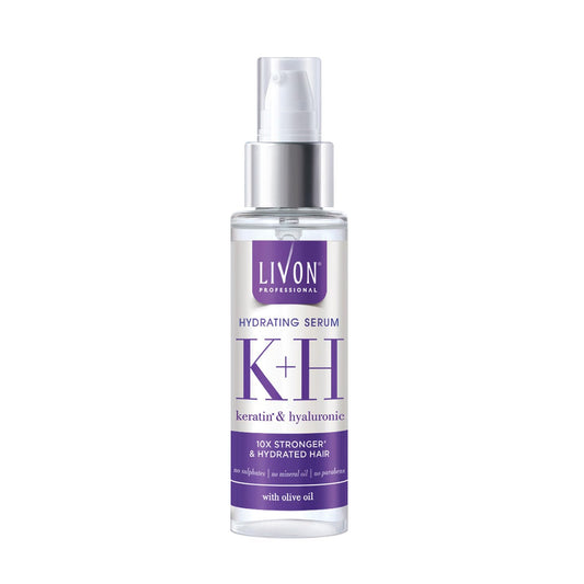Livon Professional Hydrating Serum for Women & Men | With Keratin, Hyaluronic & Olive Oil | For Stronger, Hydrated & Frizz-free Hair | No Paraben, Sulphate or Mineral Oil | All Hair Types | 100ml