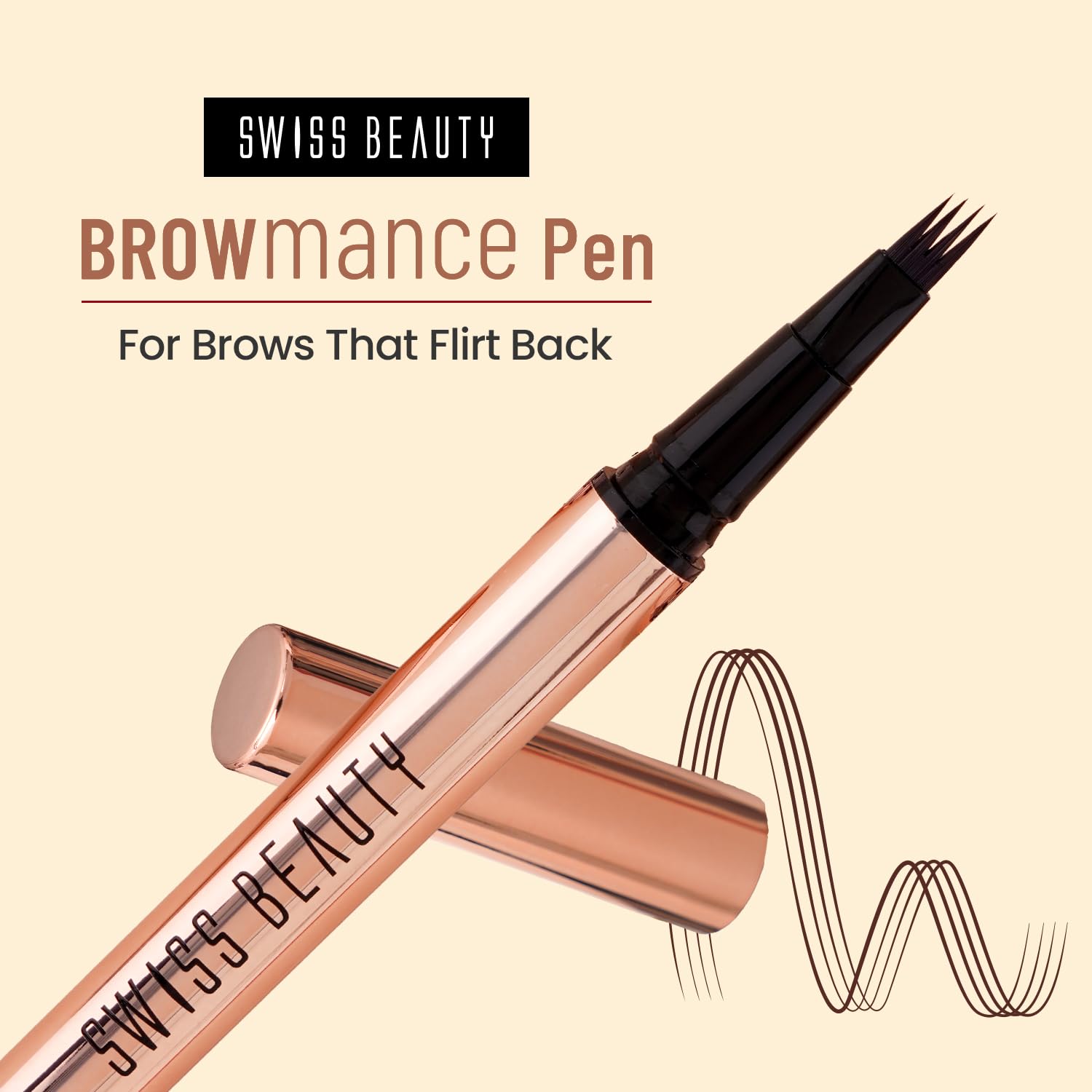 Swiss Beauty BROWmance Pen | Fills In Sparse Hair | 8-Hour Stay | Waterproof | Shade- 03 Dark Brown | 1ml