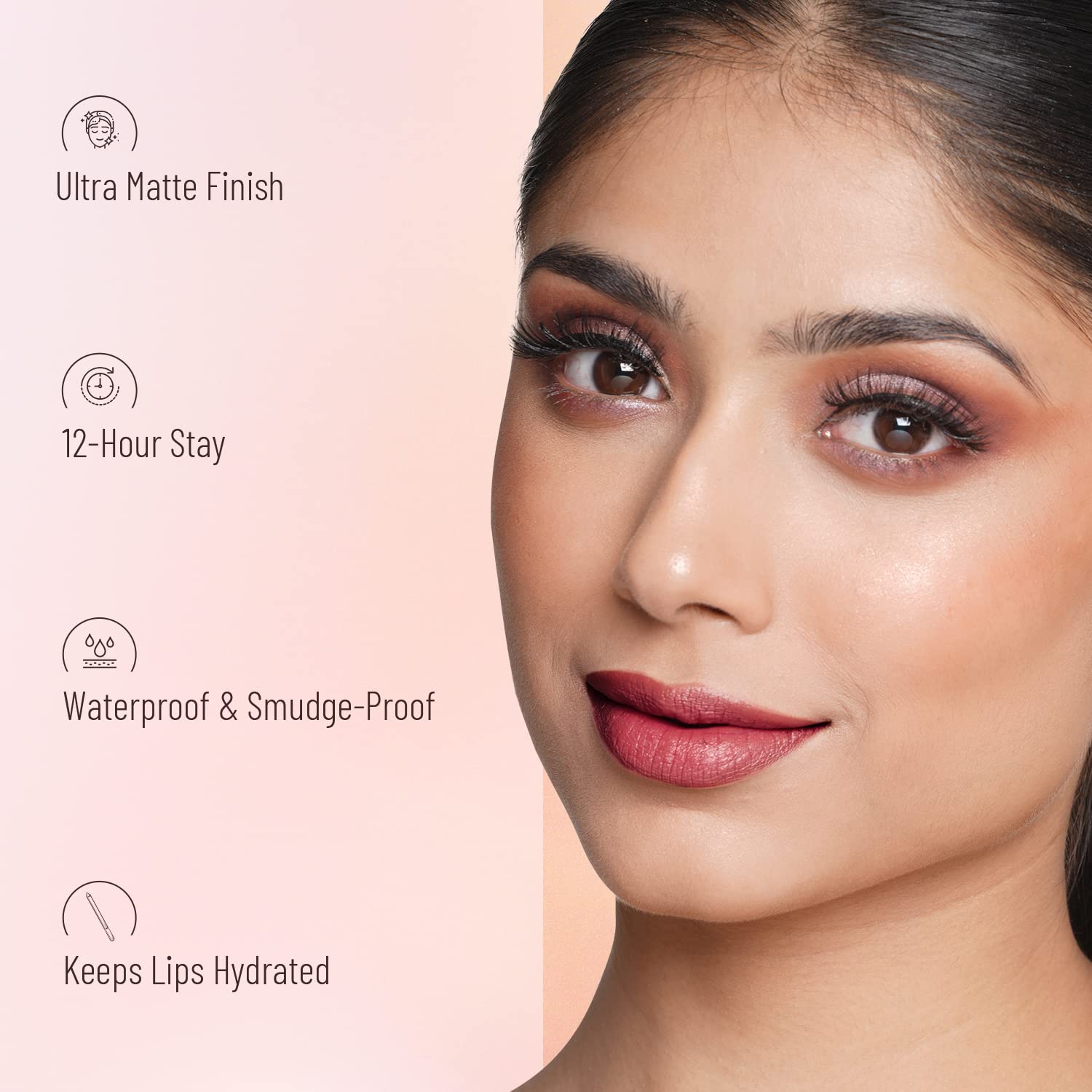 Swiss Beauty Matte Long Lasting Stay Maxx Lip Crayon Lipstick | Matte Finish | 12-Hour Stay | Smudge Proof | Lightweight | Shade-Pink Up, 3.5g
