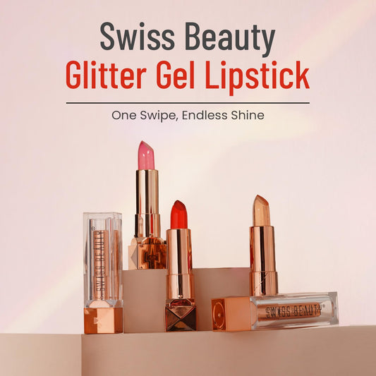 Swiss Beauty Glitter Color Change Gel Lipstick | Moisturising | Glossy Finish | Gives a Natural Colour | Lightweight | Shade-01, 3.6gm