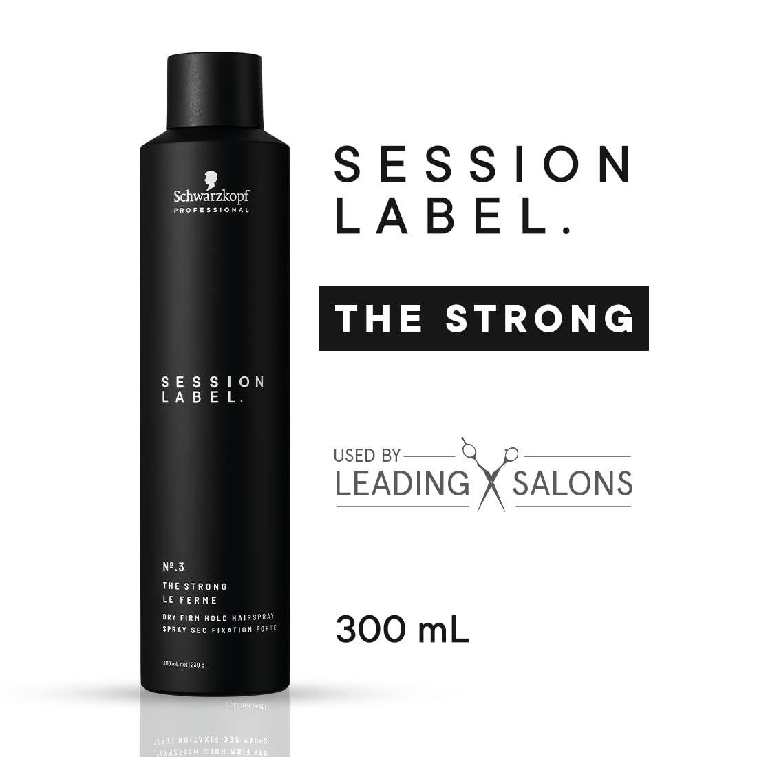 Schwarzkopf Professional Session Label Strong Hold Hair Spray for Men Women | Long-Lasting, Weightless Hold & Anti-Frizz Finish for All Hair Types | Professional Hair Styling & Care - 300 ML