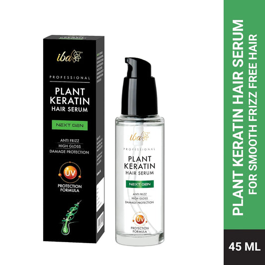 Iba Professional Plant Keratin Next Gen Hair Serum with Argan Oil & UV Filters Protects Dry Damaged Hair & Frizz Control Soft Smooth 45ml