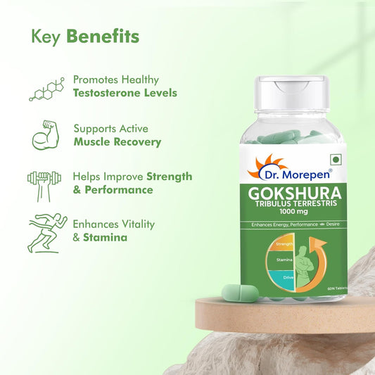 DR. MOREPEN Gokshura Tablets 60 Veg Tablets For desire and drive in men, performance, stamina