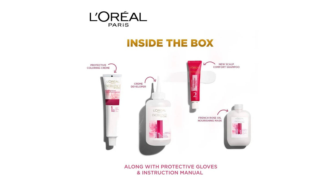 LOreal Paris Excellence Creme Hair Color  3 Dark Brown 72ml+100gm