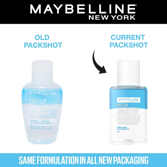 Maybelline New York Biphase Eye + Lip Makeup Remover, 2X More Effective and Fragrance Free Easy to Use Makeup Remover, Water-proof Make-up Remover With Addition of Pro-Vitamin B5 | 40 ml