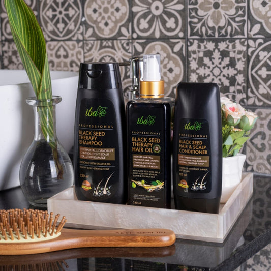 Iba Black Seed Therapy Shampoo, Conditioner, Hair Oil Combo (230 ml + 125 ml + 240 ml)