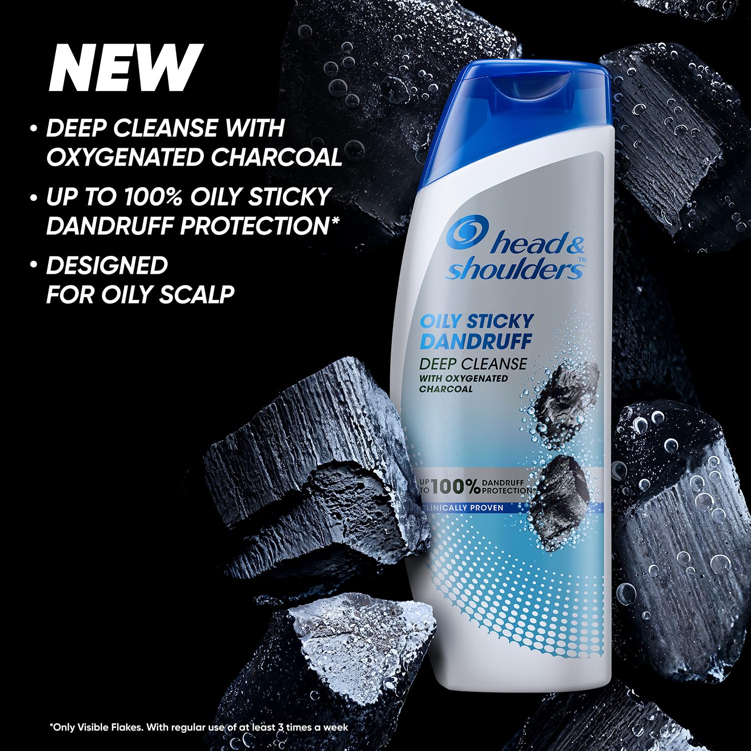 Head & Shoulders Deep Cleanse Anti-Dandruff Shampoo, Active Charcoal, 1 L