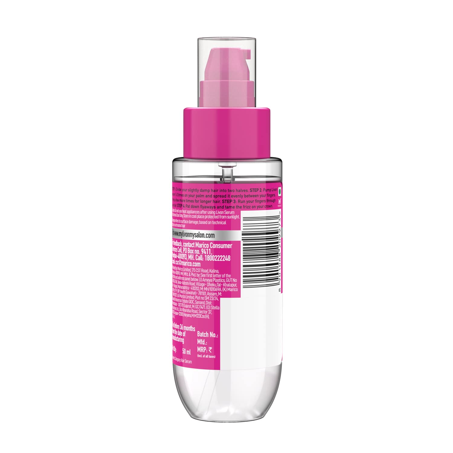 Livon Hair Serum, For Dry & Frizzy Hair | Provides shine, smoothness & damage protection| Leave in serum for women & Men| With Vitamin E & Argan Oil | 50ml Pack of 2