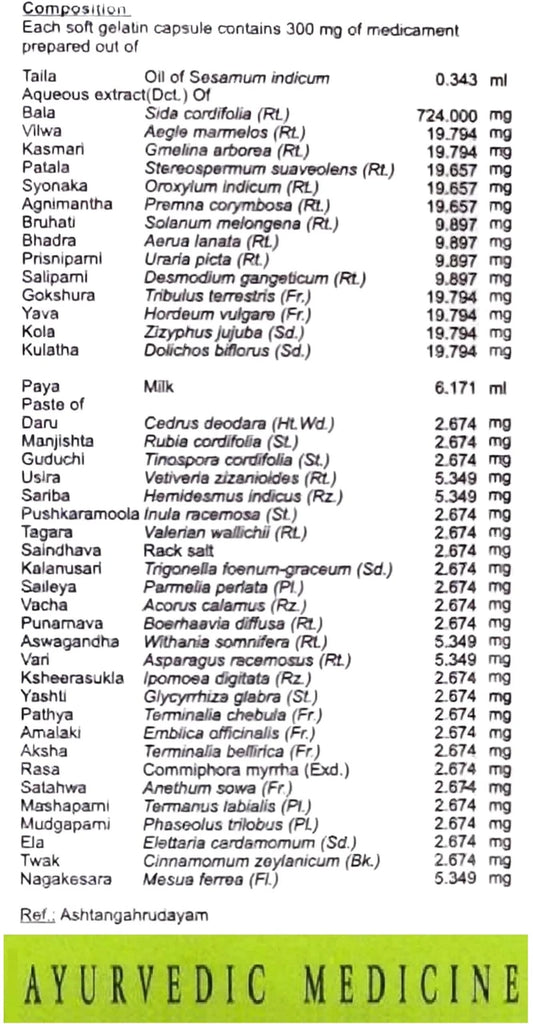 AVN AYURVEDA DHANWANTARAM (101) SOFT GEL CAPSULES – 120 NOS For Neuro-muscular disorders