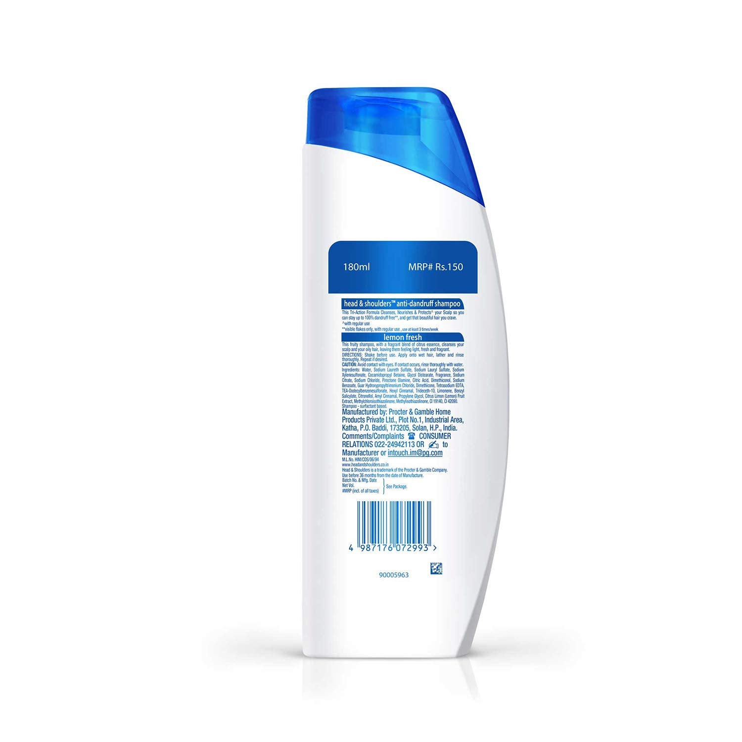 Head & Shoulders Lemon Fresh Anti-Dandruff Shampoo for Daily Use, 180ml