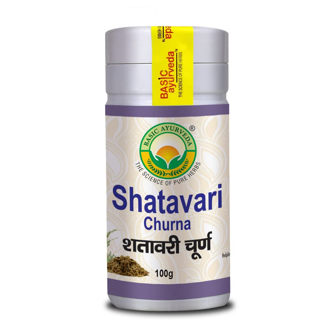 Basic Ayurveda Shatavari Churna 100g For sound sleep and migraine, night fall, premature ejaculation