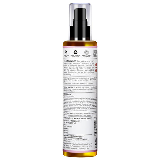 Jiva Ayurveda Onion Hair Oil (200 ml) For deep nourishment to the scalp, hair growth, dullness and split ends