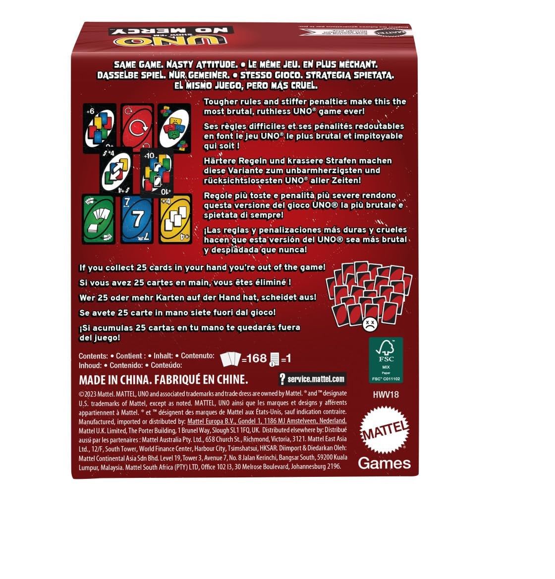 UNO Show em No Mercy Card Game for Kids, Adults & Family Night, Parties and Travel (Pack of 2)