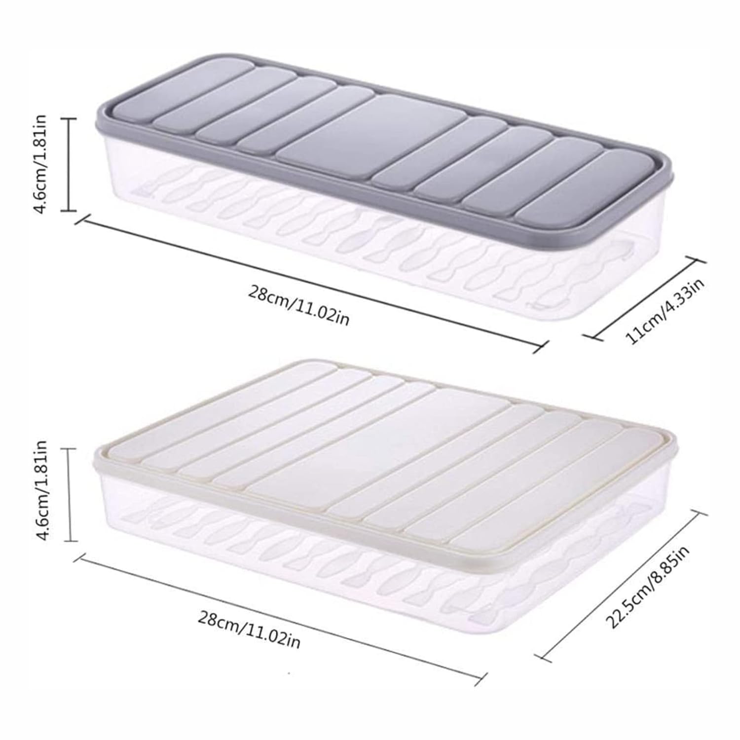 SMART SEAL Fridge Storage Container For Food,Set Of 3(1 Pcs 2500Ml,2 Pcs 1200Ml)Transparent Plastic Storage Box With Lid,Fridge Organizer Set,Freezer Container For Storing Fish,Vegetable(White)Beige