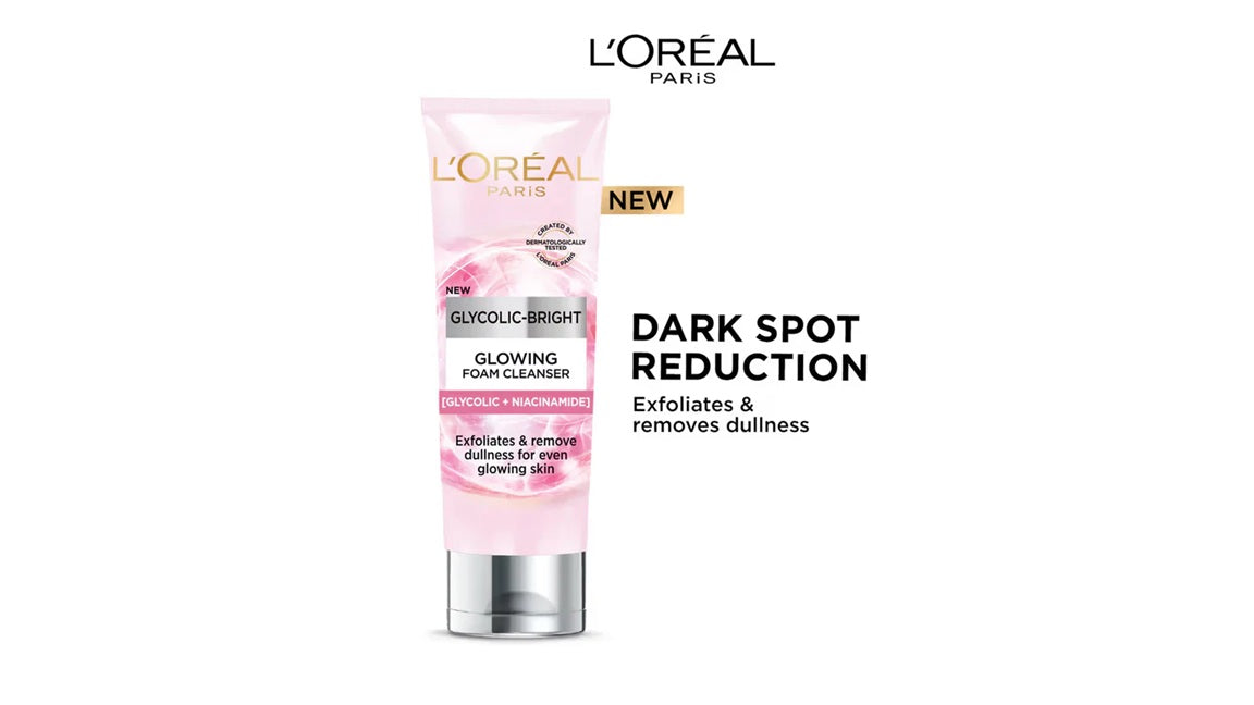 LOreal Paris Glycolic Acid Glowing And Protecting CSMS (Cleanser, Serum, Moisturizer, Sunscreen) Regime Kit - kit