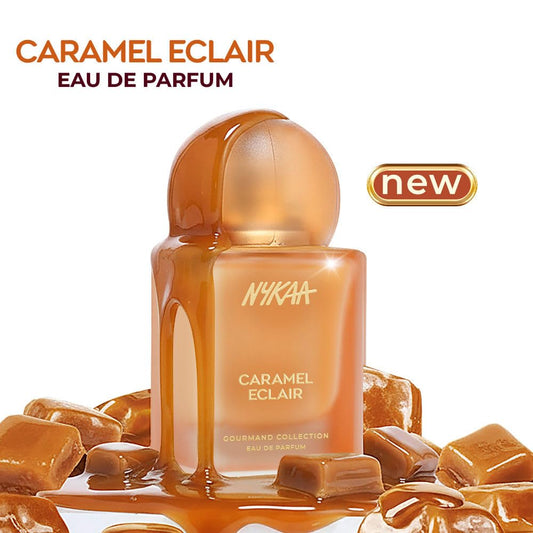 Nykaa Caramel Eclair EDP 50ml | Warm Sweet Perfume for Women | Caramel & Hazelnut Gourmand Fragrance | Long-Lasting Everyday Scent | Best Dessert-Inspired Perfume | Best Gift for Her