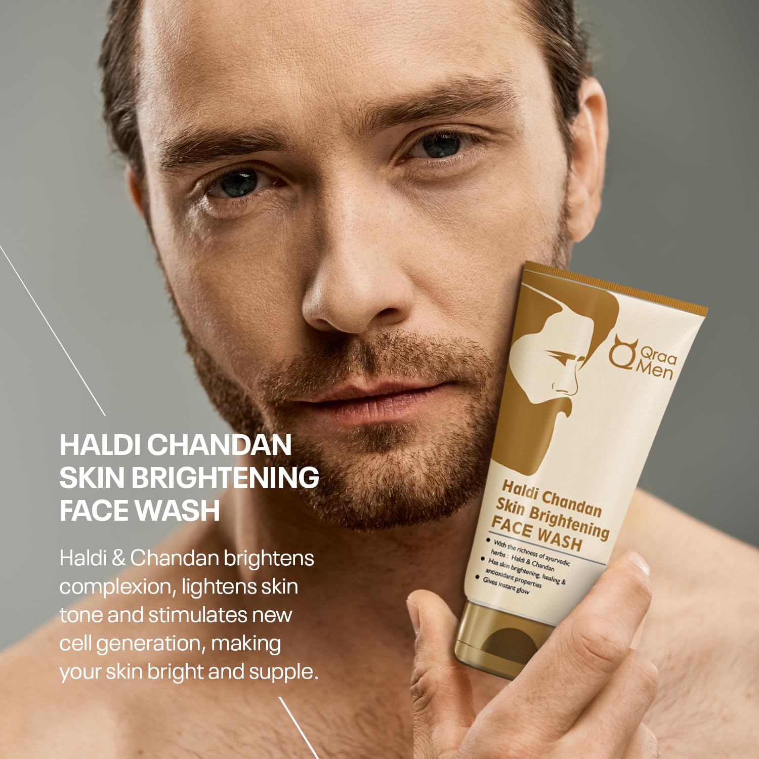 Qraa Haldi Chandan Skin Brightening/Lightening Face Wash, 100 g For Oil/Acne/Pimple Control
