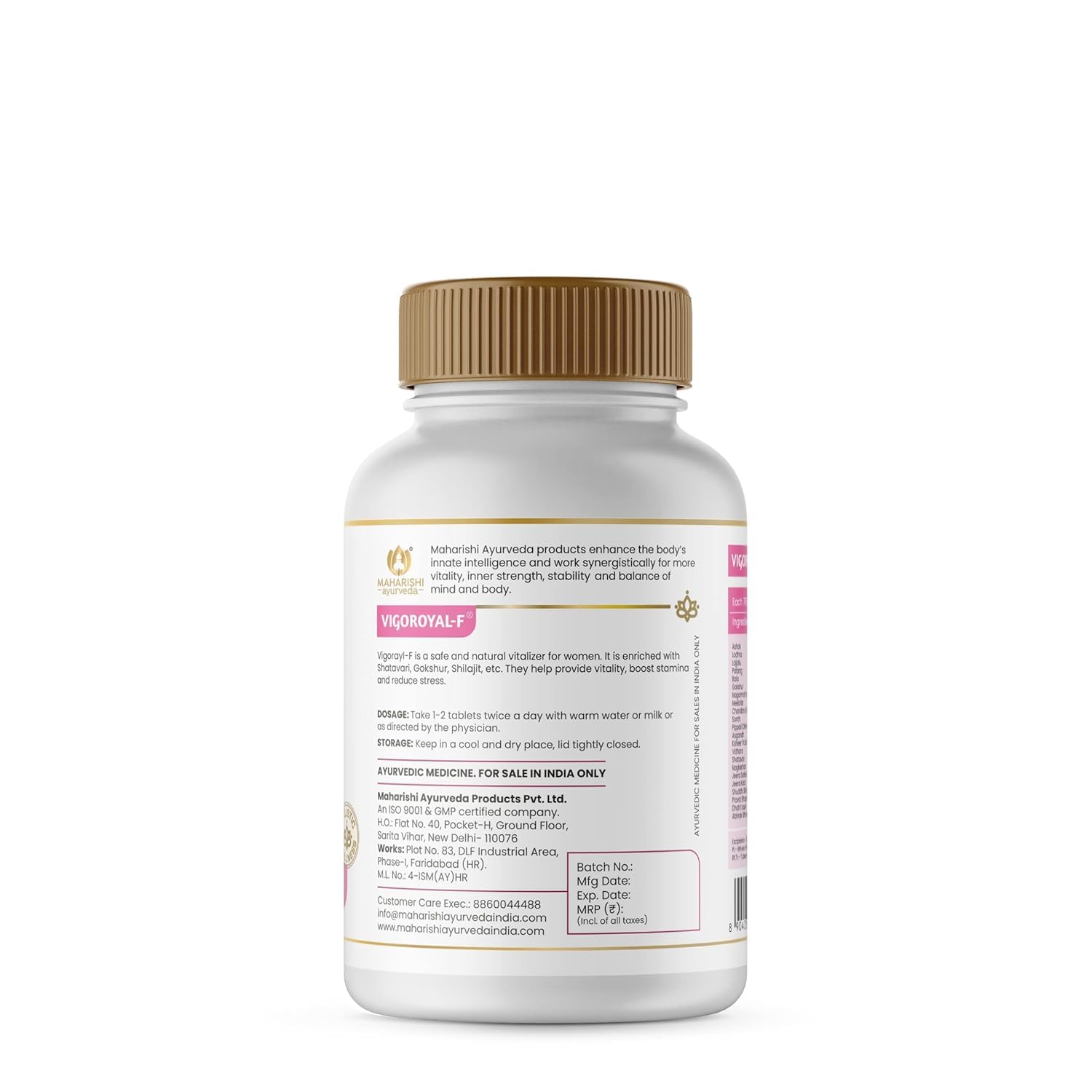 Maharishi Ayurveda Vigoroyal-F Tablet 60 Tablets For stress, vitality, energy, stamina