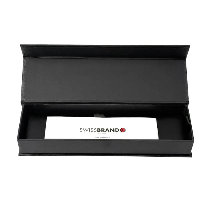 SWISSBRAND Eternia 2510 Matte black gold Fountain Pen with black gem embedded in the gold trim