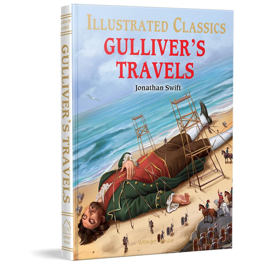 Gulliver Travels : Illustrated Abridged Children Classics English Novel with Review Questions Hardcover Book