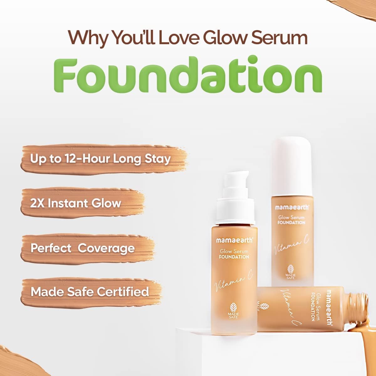 Mamaearth Glow Serum Foundation-Beige Glow - 30 ml