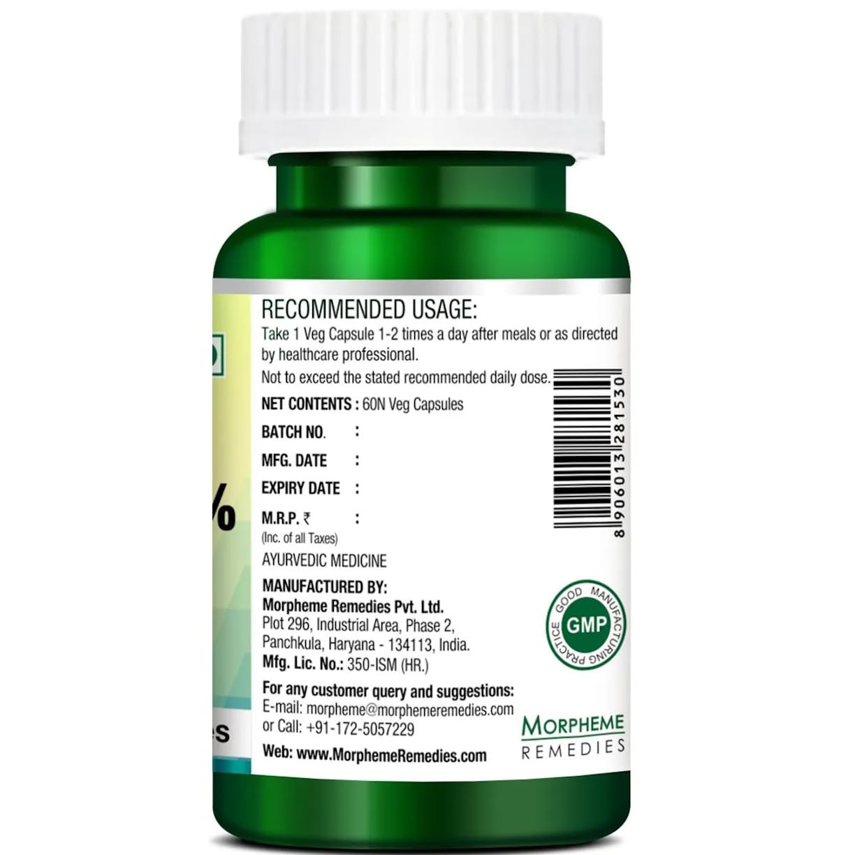 Morpheme Remedies Boswellia Curcumin 95% Bone and Joint Wellness - 60 Veg Capsules