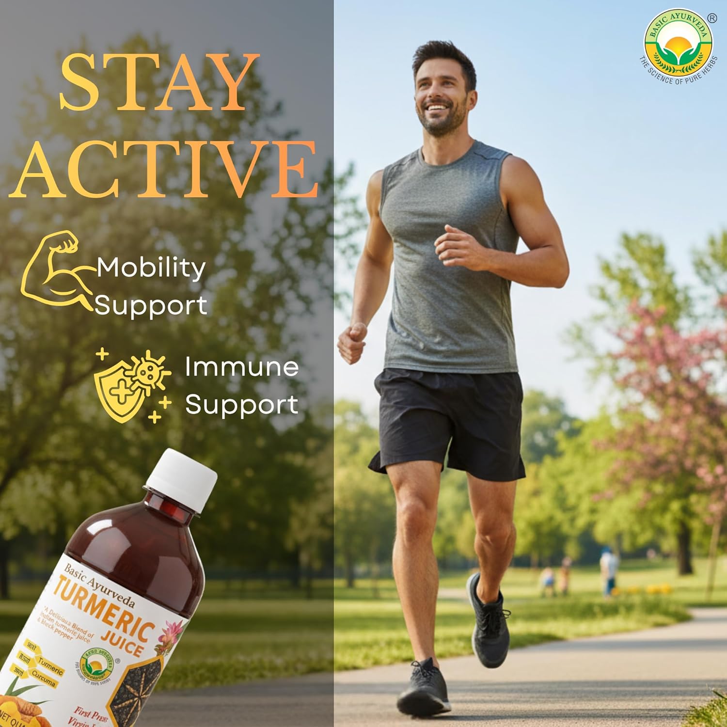 Basic Ayurveda Turmeric Juice 500 ml For blood sugar levels, immune function and digestive health
