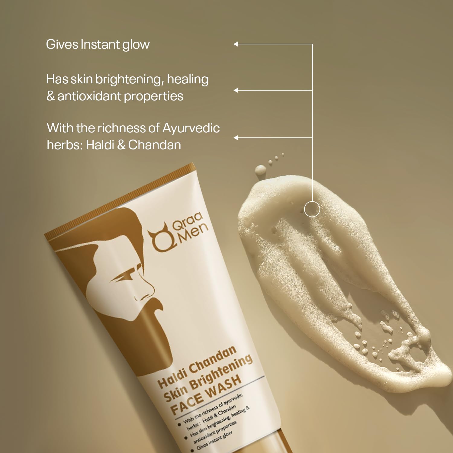 Qraa Haldi Chandan Skin Brightening/Lightening Face Wash, 100 g For Oil/Acne/Pimple Control