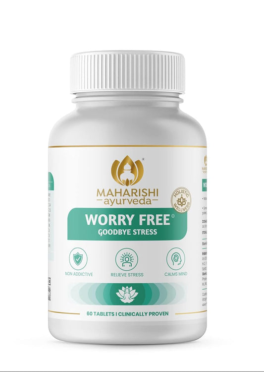 Maharishi Ayurveda Worry Free (60 Tablets) For Brain Health Support, alertness, memory, anxiety and stress