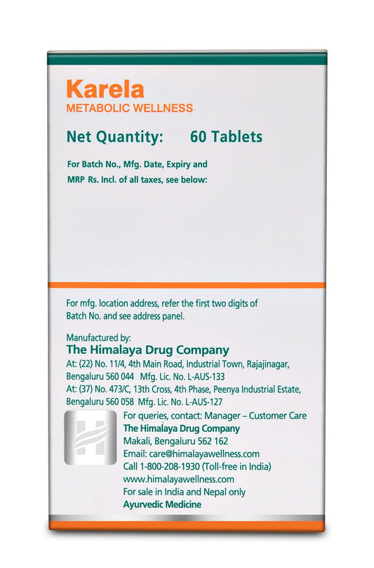 Himalaya Karela  (Pack of 60 Tabs) For improving the digestive process, weight management, blood sugar level