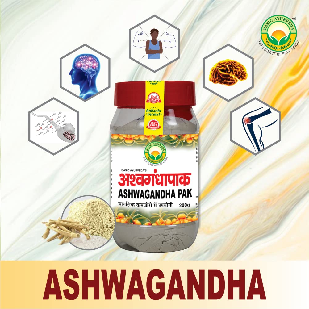 Basic Ayurveda Ashwagandha Pak 200g For pain and inflammation, focus, concentration and memory
