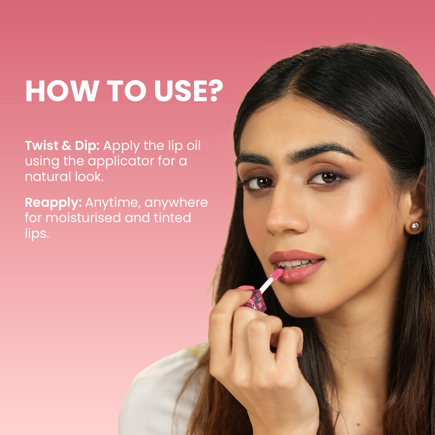 Swiss Beauty Dip Tint Lip Oil | Colour-Changing Lip Oil | Glossy Finish | Long-Lasting Moisturisation | Enriched with Vitamin E | Shade-01 Strawberry, 3ml