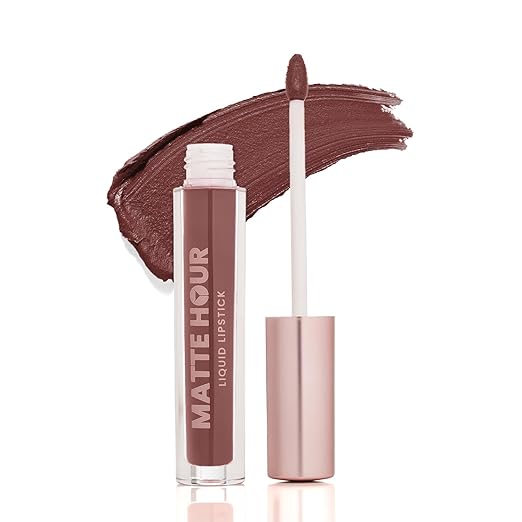 Swiss Beauty Matte Hour Liquid Lipstick | Non-Transfer Formula | Highly Pigmented | Up To 10-Hour Wear | Waterproof & Smudge-Proof | Enriched with Vitamin | Shade-8. Smoked Bourbon, 4.2ml