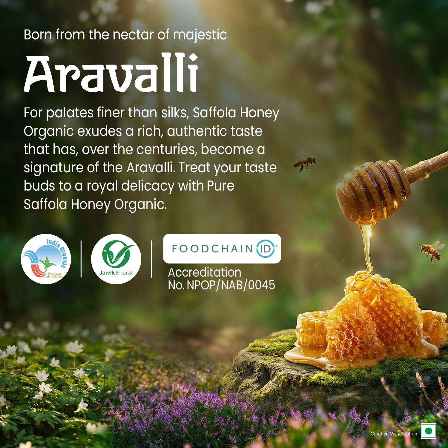 Saffola Wild Forest Organic Honey, 500g, 100% Pure Wild Forest Organic Honey
