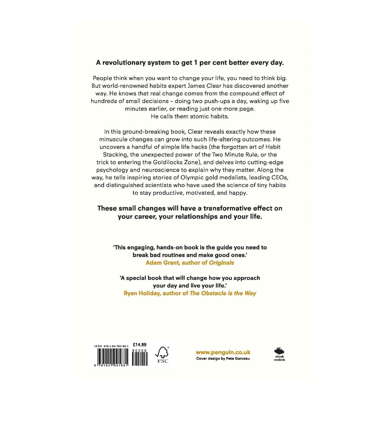 Atomic Habits Paperback Book
