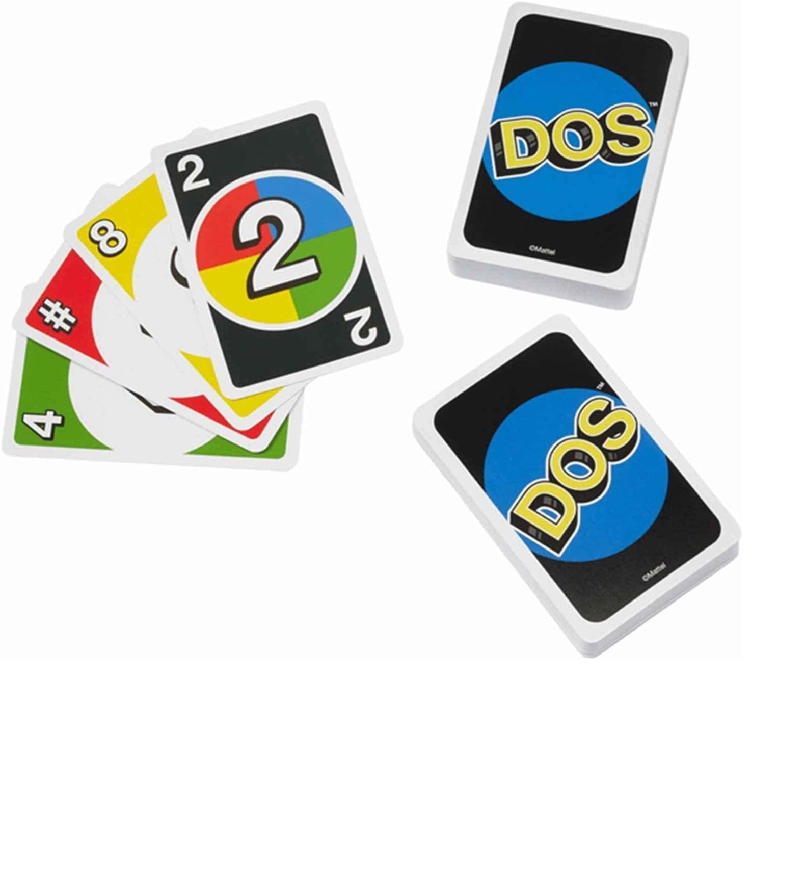 DOS Card Game for Family & Game Night from the Makers of UNO and Featuring Two Discard Piles