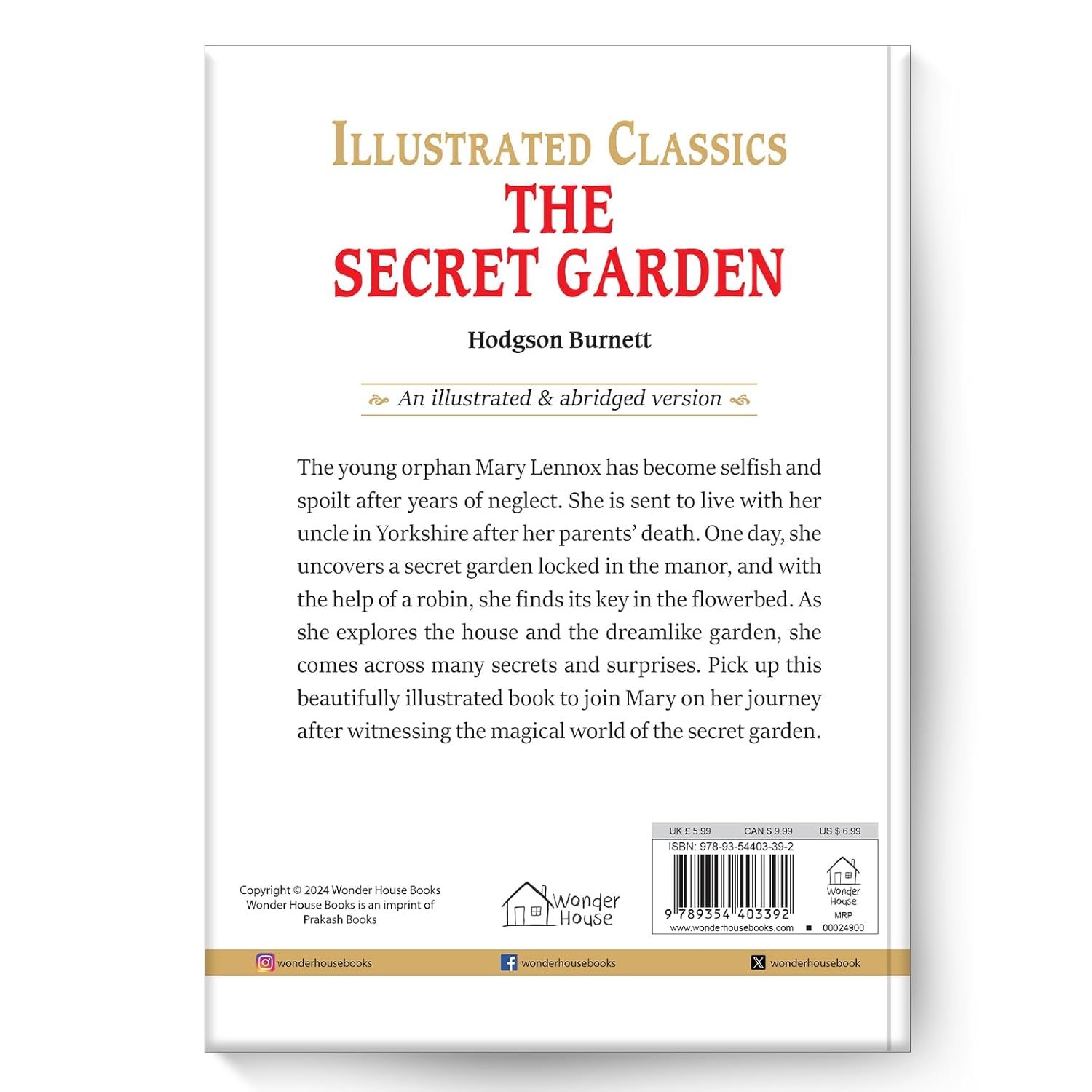 The Secret Garden : Illustrated Abridged Children Classic English Novel with Review Questions (Hardback) Book