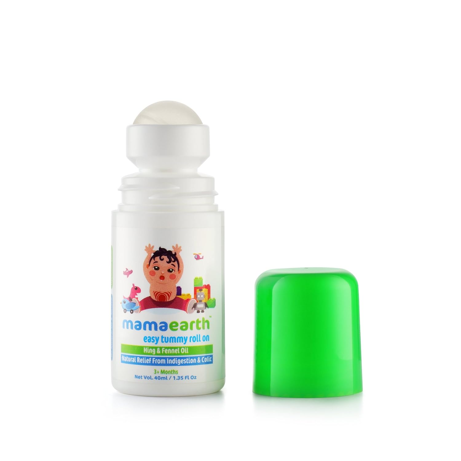 Mamaearth Easy Tummy Roll On for Colic & Gas Relief with Hing & Fennel Oil 40ml